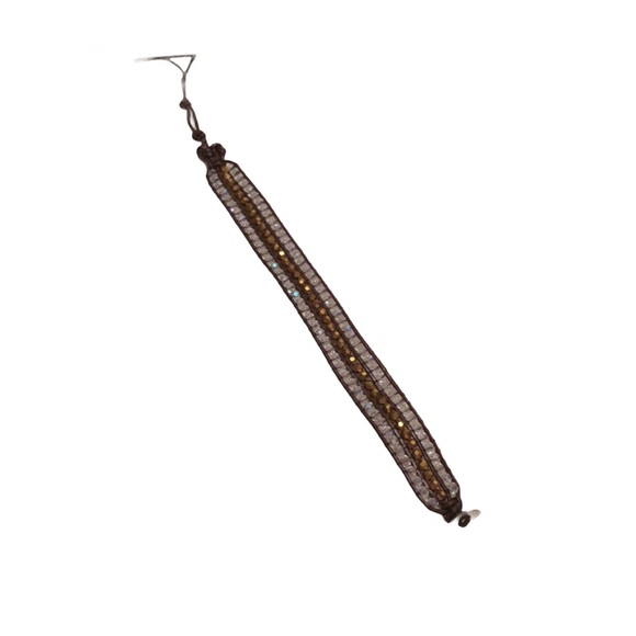 NWT Leather & Bead Bracelet boho adjustable length - Picture 4 of 7